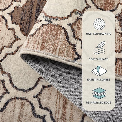 Lahome Moroccan Entry Rug - 2x3 Small Area Rug Washable Rug Non-Slip- Rugs for Entryway Soft Throw Bathroom Door Mat Indoor Entrance Capet for Bedroom Laundry Room