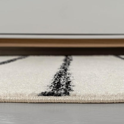 JONATHAN Y Williamsburg Minimalist Stripe Cream/Black Indoor Area Rug, 3x5, Contemporary, Modern, Easy-Cleaning for Living Room, Bedroom, Kitchen, Pet Friendly, Non-Shedding (MOH201D-3)