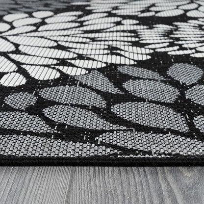 Beverly Rug Outdoor Rug 5x7 Modern Exotic Tropical Leaf Area Rugs for Indoor and Outdoor Patio Deck Porch Garden Water Resistant Washable Outside Carpet (5 x 7 Dark Gray)