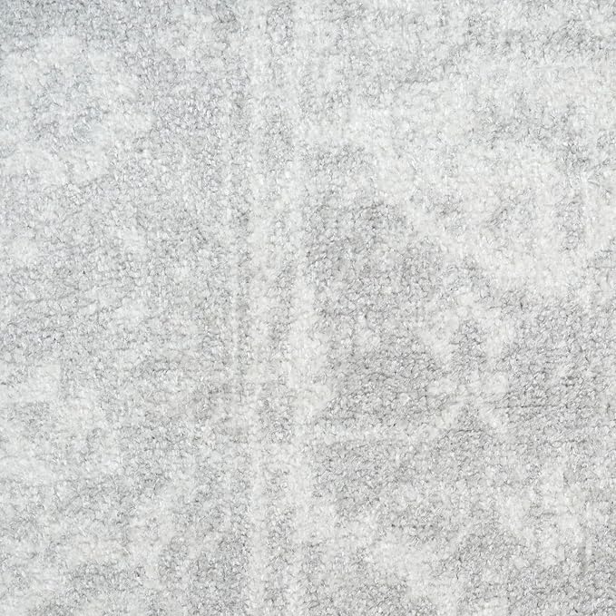 Nourison Home Astra Machine Washable Grey 2' x 6' Area Rug - Easy Clean, Non Shedding, Bed Room, Living Room, Dining Room, Kitchen (6' Runner)