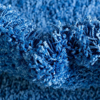 Unique Loom Solid Shag Collection Area Rug (8' x 11' Rectangle, Periwinkle Blue)