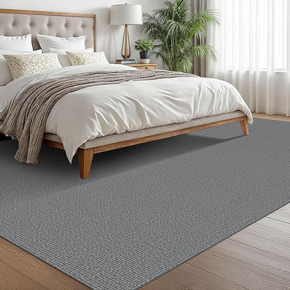 EARTHALL Washable Area Rugs 6x9 Ft Non Slip Living Room Rugs Cotton Rubber Backed Dining Room Rug Braided Bedroom Rugs Indoor Outdoor Floor Carpet for Living Room, Bedroom, Dining Room, Charcoal Gray