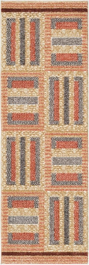 Nourison Home Nordic Multicolor 2' x 6' Area Rug - Easy Clean, Non Shedding, Bed Room, Living Room, Dining Room, Kitchen (6' Runner)