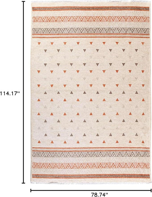 Alfa Rich 7x10 Beige Terracotta Washable Area Rugs for Living Room Kitchen Bedroom Decor Rug