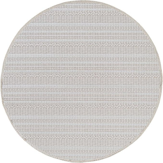 Modern Indoor Rug Stripe 4 Round Area Rugs for Living Room Luxury Kitchen Bedroom Durable Soft Geometric Durable Low and High Pile Stain Resistant Non Shedding Area Carpet 4 Round