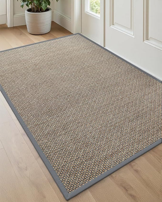 DEXI Ultra Thin Entryway Indoor Door Mat 36x56, Non Slip Rubber Backing Inside Entry Mat, Low Profile Easy Clean Dirt Trapper Doormat for Inside Entrance Patio, Grey