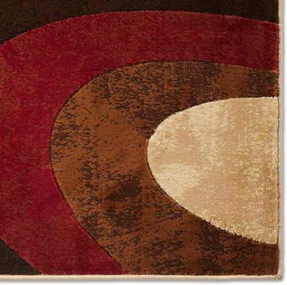 Home Dynamix Tribeca Slade Modern Area Rug, Abstract Brown/Red 18.9"x31.5"