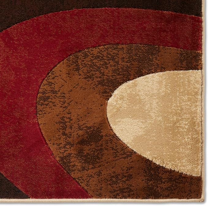 Home Dynamix Tribeca Slade Modern Area Rug, Abstract Brown/Red 39"x55"