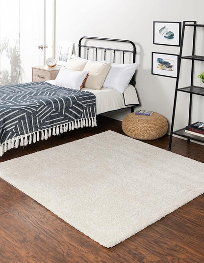 Unique Loom Solo Collection Area Rug - Calabasas (5' 3" Square, Ivory)