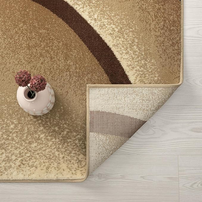 2305 Geometric Abstract Beige 2x7 Area Rugs for Entryway