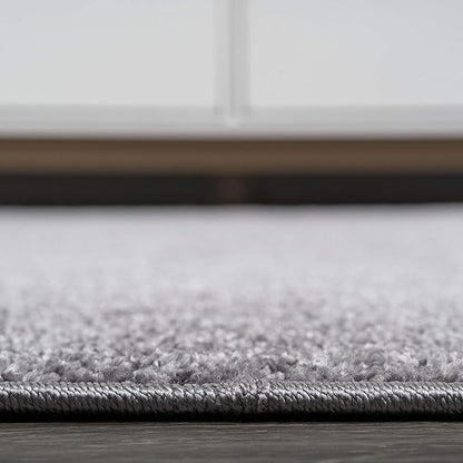 JONATHAN Y Haze Solid Low-Pile Gray Indoor Area Rug 3x5, Coastal,Bohemian,Minimalist,Classic, Easy-Cleaning for Living Room,Bedroom,Kitchen,Pet Friendly,Non-Shedding (SEU100A-3)