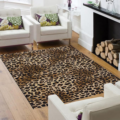 Leopard Rug 3x5 Sexy Modern Print Small Area Rug Washable Kitchen Rugs Non-Slip Carpet for Dining Room,Dormitory Decoration