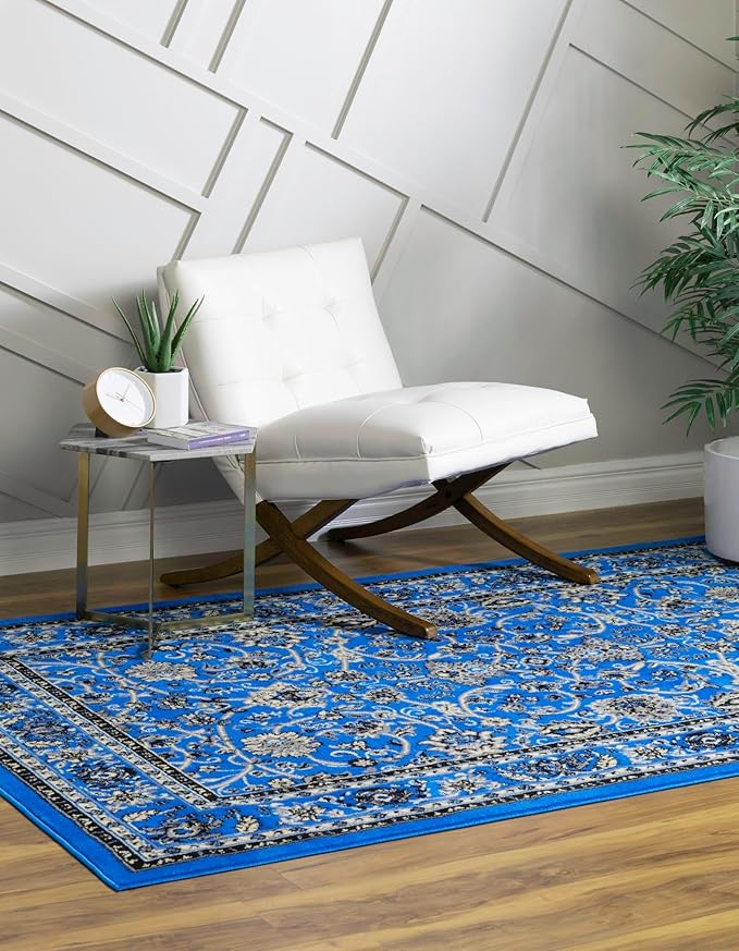 Unique Loom Sialk Hill Collection Area Rug - Washington (9' 10" x 13' 1" Rectangle Dark Blue/Black)