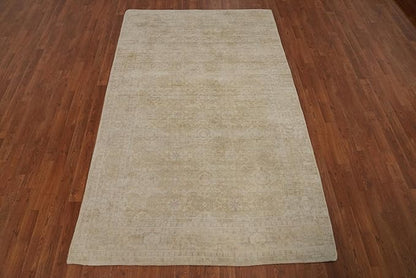 Rug Source Transitional Collection, 5x8 Rug, Hand Knotted Beige & Ivories All-Over Rug, Oriental Viscose Silk Carpet for Foyer, Entryway and Hallway