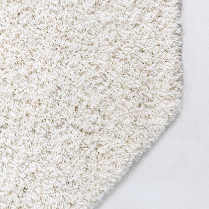 Unique Loom Solid Shag Collection Area Rug (4' Octagon, Snow White)