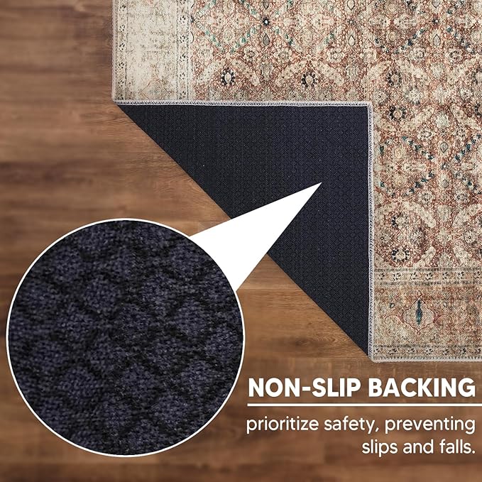 Keen Home Design 2x3 Rug - Machine Washable Entry Rug with Non-Slip Backing, Ideal for Enteryway, Kitchen, Bathroom, Laundry Room - Vintage, Easy Clean, Durable, Low Pile - (2' x 3')
