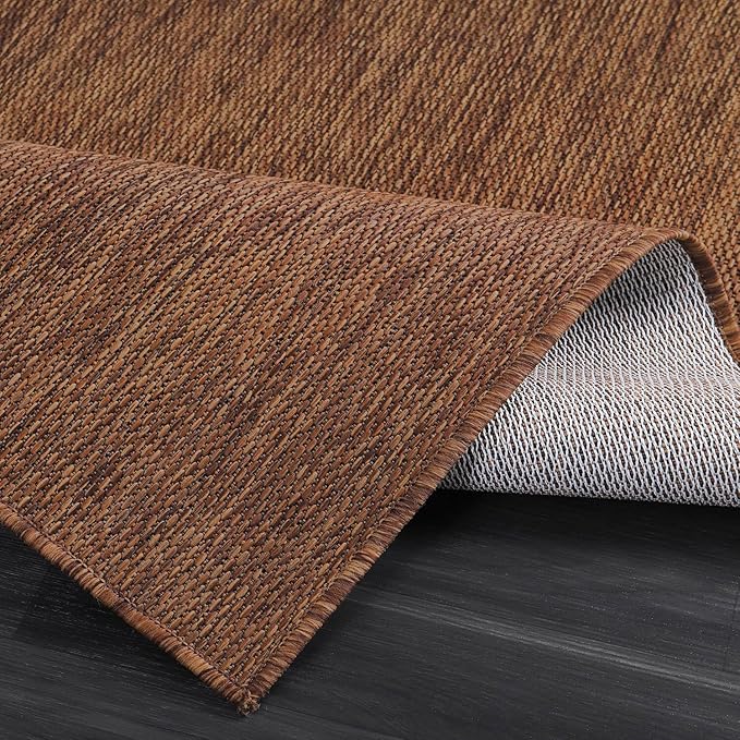 CAMILSON Outdoor Rug 10x14 Modern Area Rugs for Large Indoor and Outdoor Patios and Porches - Waterproof, Washable, Non-Shedding, Easy-to-Clean Outside Carpet (10 x 14, Solid - Gold)