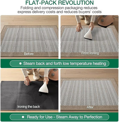 LUMI Inside Door Mat for Entry 20"x32", Absorbent, Dirt Trapper, Low Profile Thin, Non Slip Mats with Rubber Backing, Ideal for Indoor, High Traffic, Garage, Entrance, Classic Beige
