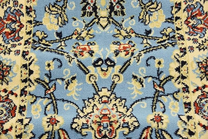 Unique Loom Sialk Hill Collection Area Rug - Washington (2' 7" x 10' Runner Light Blue/Navy Blue)