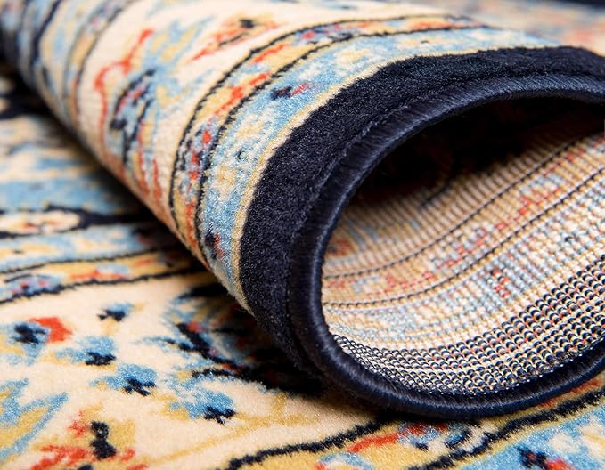 Unique Loom Sialk Hill Collection Area Rug - Washington (9' 10" x 13' Rectangle Navy Blue/Cream)