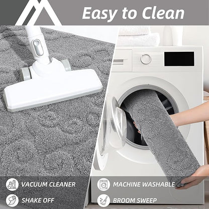 COSY HOMEER Door Mat 36”x60”,Absorbent Dirt Trapper Entryway Rugs,Non-Slip Welcome Mat,Washable Entry Rugs,Low Pile Doormat for Front Back Door,Wet Shoes & Paws,Grey