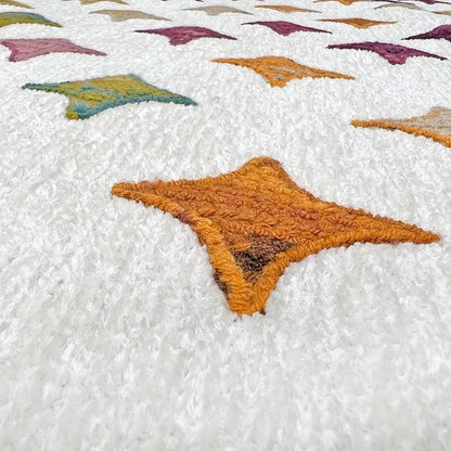 Alfa Rich 7x10 Moroccan White Area Rugs for Living Room Bedroom Decor Washable Cotton Pet Friendly