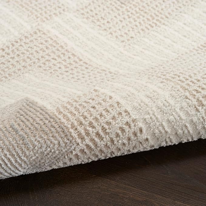 Nourison Home Nordic Ivory Beige 5' x 7' Area Rug - Easy Clean, Non Shedding, Bed Room, Living Room, Dining Room, Kitchen (5' x 7')