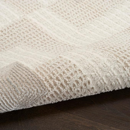 Nourison Home Nordic Ivory Beige 5' x 7' Area Rug - Easy Clean, Non Shedding, Bed Room, Living Room, Dining Room, Kitchen (5' x 7')