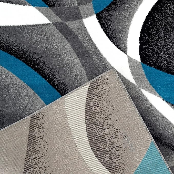 2305 Geometric Abstract Turquoise 2x3 Area Rugs for Entryway