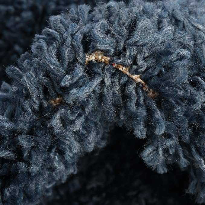 Unique Loom Davos Shag Collection Area Rug - Solid (2' x 8' Runner, Marine Blue)