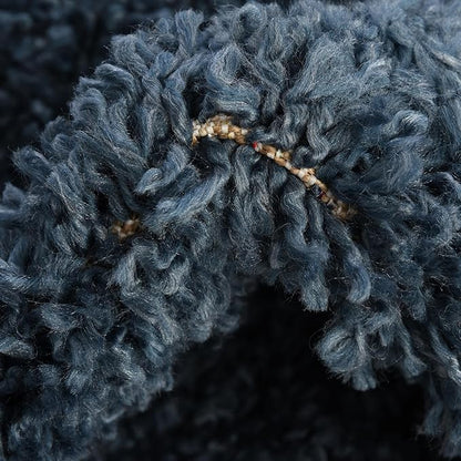 Unique Loom Davos Shag Collection Area Rug - Solid (3' 3" x 5' 3" Oval, Marine Blue)