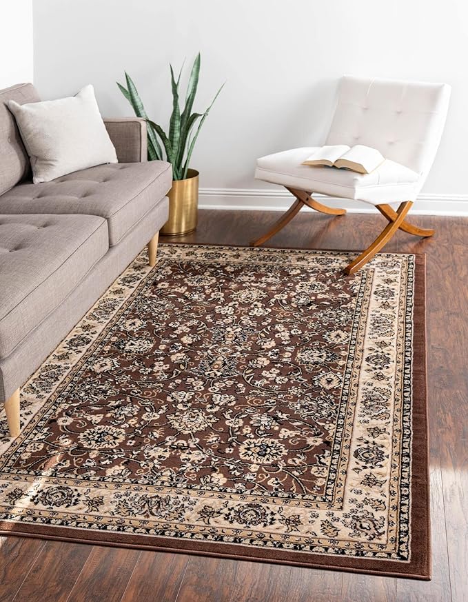 Unique Loom Sialk Hill Collection Area Rug - Washington (7' 10" x 10' Rectangle Brown/Black)
