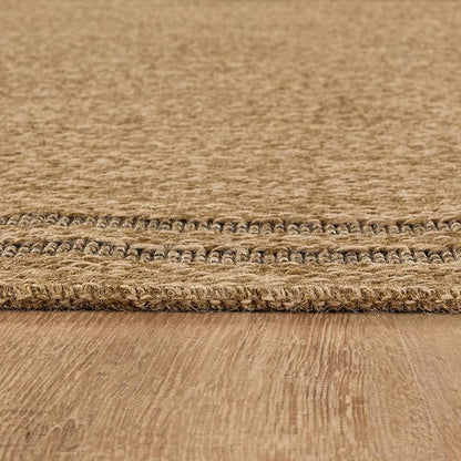 Easy Jute Rugs 10x14 Bordered Natural Color Living Room Indoor Outdoor Area Rug for Patio and Kitchen Rug High Traffic Washable Easy to Clean Solid Boho Woven Design Outside Carpet (10 x 14)