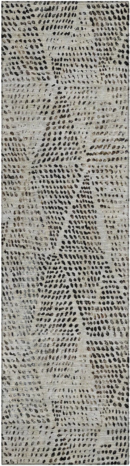 Addison Rugs Chantille ACN591 Gray 2'3" x 7'6" Indoor Outdoor Hallway Runner Rug, Stain Resistant Washable Kitchen Area Carpet for Bathroom, Laundry and Bedroom Rug
