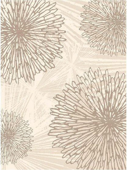 WITSHOCK 9x12 Area Rugs for Living Room: Beige Floral Washable Rugs for Bedroom Dining Room Office Nursery Modern Non-Slip Stain Resistant Low Pile Home Decor（Beige/Brown,9'x12'）