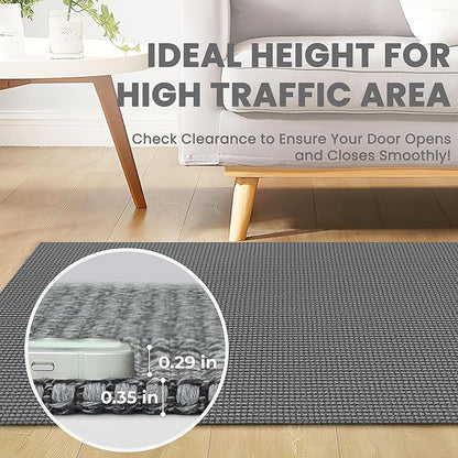 Small Braided Rugs 2x3 Ft Area Rugs for Entryway Boho Washable Rug Non Slip Rubber Backed Throw Rugs Woven Door Mat Indoor Entrance Front Door Rugs for Foyer Kitchen, Dark Grey/Grey