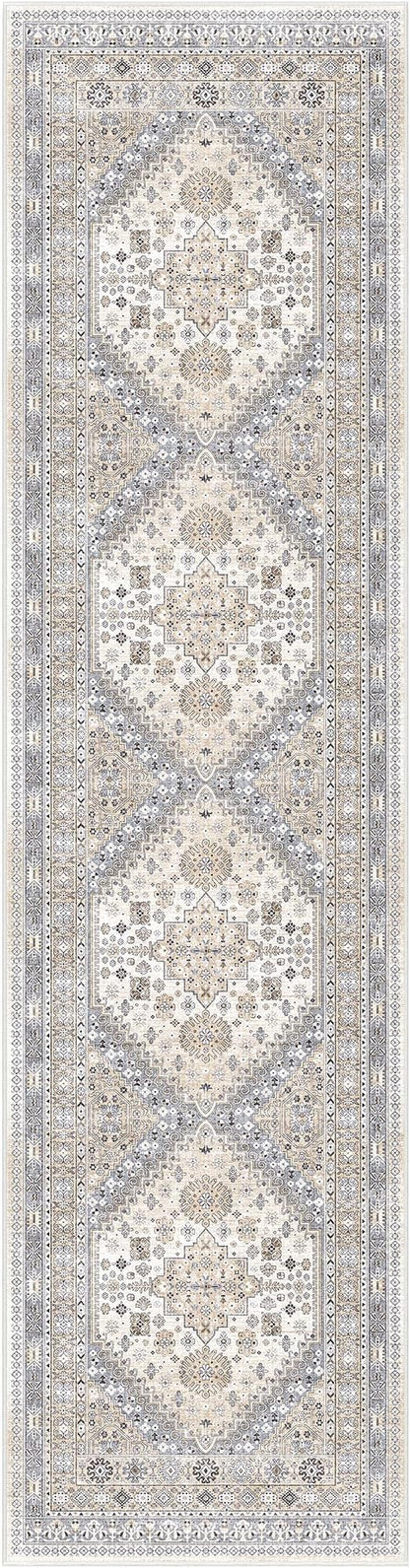 zesthome Washable Runner Rug 2.5x10 - Stain Resistant Entryway Rug,Ultra-Thin Kitchen Rugs, Anti Slip Backing Runner Rugs for Entrance Laundry Room Indoor Hallway (Beige,2.5'x10')