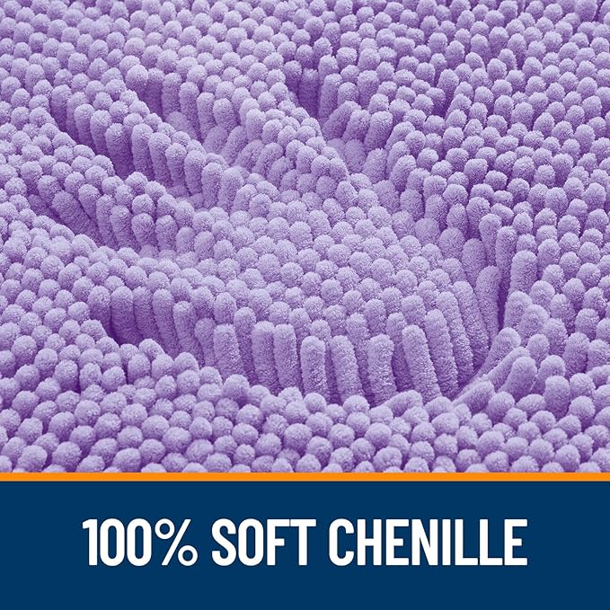 OLANLY Bathroom Rugs 47x20, Extra Soft Absorbent Chenille Bath Rugs, Rubber Backing Quick Dry, Machine Washable Bath Mats for Bathroom Floor, Tub and Shower, Home Decor Accessories, Lavender