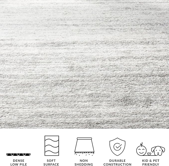 SAFAVIEH Adirondack Collection Runner Rug - 2' x 14', Ivory & Silver, Modern Ombre Design, Non Shedding & Easy to Clean, Ideal for Hallway, Foyer, Kitchen, Entryway, Bedroom (ADR113B)