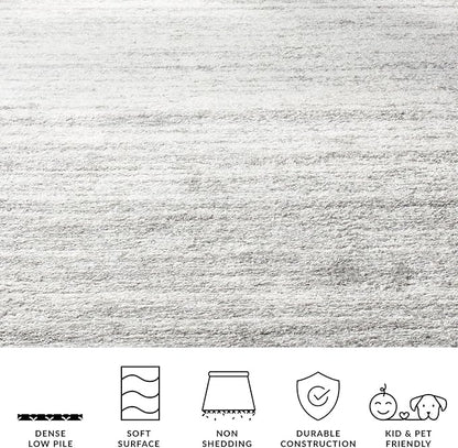 SAFAVIEH Adirondack Collection Runner Rug - 2' x 12', Ivory & Silver, Modern Ombre Design, Non Shedding & Easy to Clean, Ideal for Hallway, Foyer, Kitchen, Entryway, Bedroom (ADR113B)