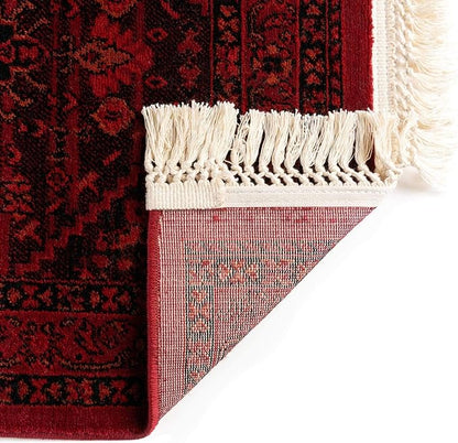 Unique Loom Tekke Collection Area Rug - Sheibani (7' 10" Square, Red/ Black)