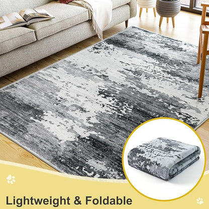 COMSLE Door Mat Soft Absorbent Indoor Front Entryway Rug Machine Washable Entrance Mats for Muddy Paws Non Slip Throw Rugs 24" x 36" Doormat for Inside Foyer Bedroom - Gray