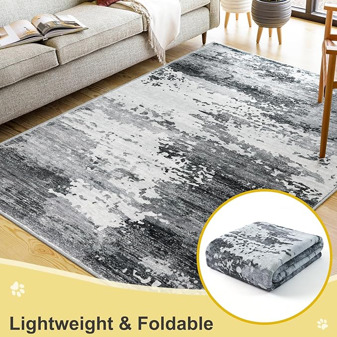 COMSLE Door Mat Soft Absorbent Indoor Front Entryway Rug Machine Washable Entrance Mats for Muddy Paws Non Slip Throw Rugs 36" x 60" Doormat for Inside Foyer Bedroom - Gray