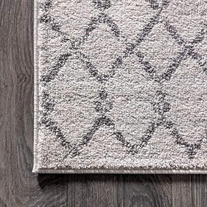 JONATHAN Y Boho Vintage Diamond Cream/Gray Runner Rug 2X8 ft, Moroccan Hype for Living Room, Bedroom, Kitchen, Office, Easy-Cleaning, High Traffic, Pet-Friendly, Non-Shedding (MOH101B-28)