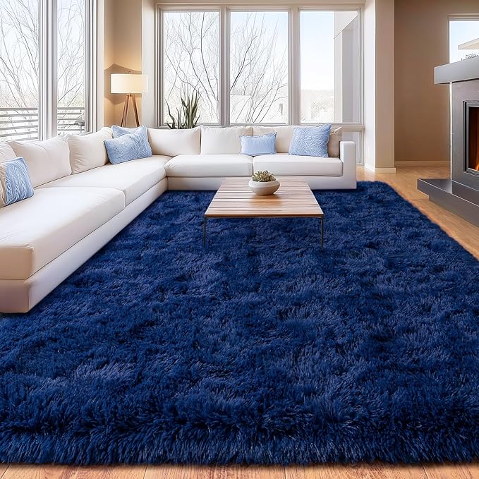 Extra Large Fuzzy Rug Fluffy Rug for Living Room, Big Plush Non-Skid Shag Carpet, Soft Shaggy Rugs for Bedroom Indoor Modern Home Decor 9x12 Feet