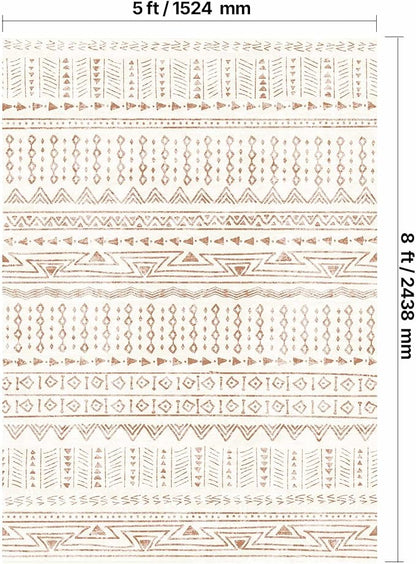 VEVOR 5 x 8 ft Area Rug Large Washable Rug Non-Slip and Tear-Resistant Soft Carpet Pet & Child Friendly Modern Area Rugs Indoor Mat for Bedroom Office Living Room Kids Room Entryway Beige