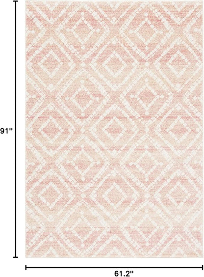 SAFAVIEH Adirondack Collection Area Rug - 5'1" x 7'6", Rose & Gold, Modern Diamond Distressed Design, Non-Shedding & Easy Care, Ideal for High Traffic Areas in Living Room, Bedroom (ADR131Q)