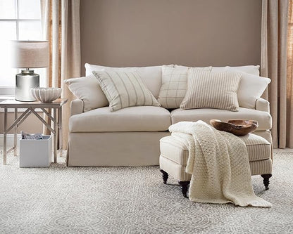 Dash & Albert Temple Taupe Hand Micro Hooked Wool Rug, 2.5 X 8 Feet, Tan Geometric Pattern