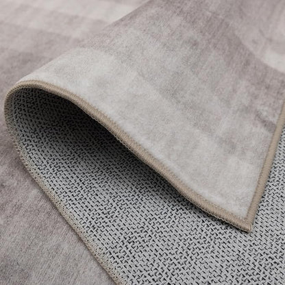 ReaLife Rugs Machine Washable Area Rug Runner - Living Room Bedroom Bathroom Kitchen Entryway Office - Non-Slip Baking Low Pile Stain Resistant Premium - Modern Geometric - Lyra - Beige 2'6" x 6'