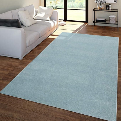 Paco Home Solid Area Rug in Light Blue Modern Plain Design, Size: 2' x 3'3"